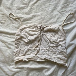 cropped flowy white tank john galt brandy melville